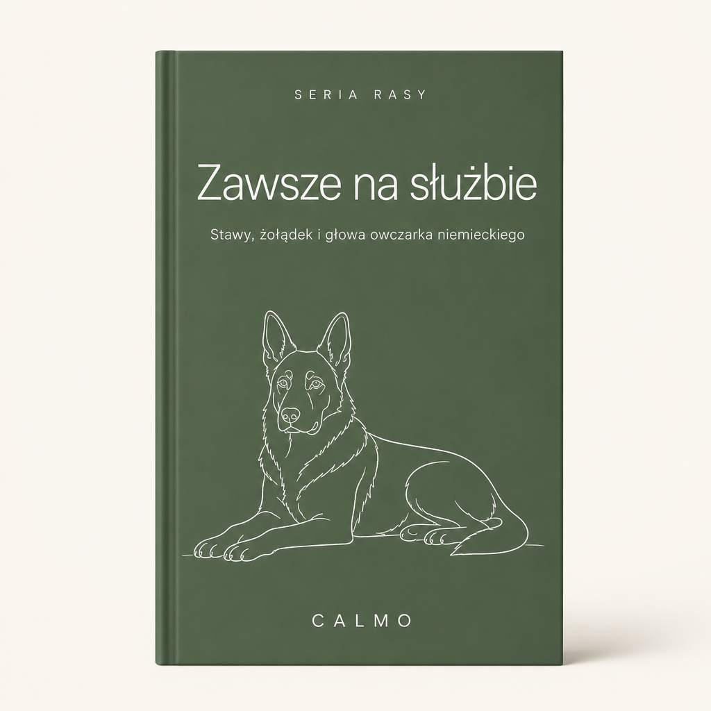 Okładka poradnika Zawsze na służbie, Seria Rasy Calmo, owczarek niemiecki