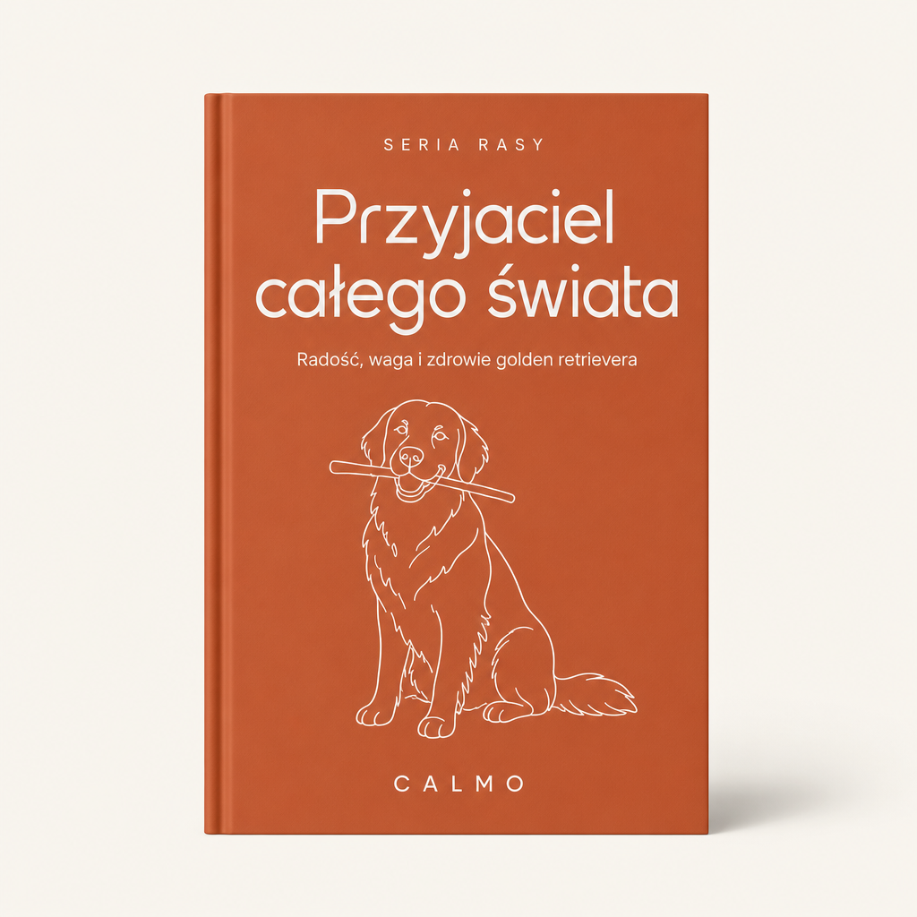 Okładka poradnika Przyjaciel całego świata, Seria Rasy Calmo, golden retriever