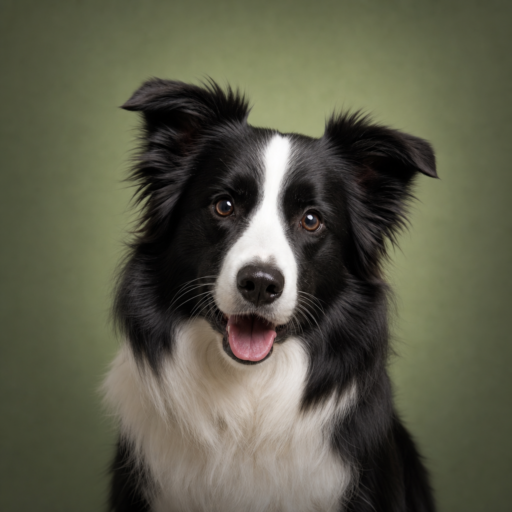 Aston, border collie, kontroler mat do lizania Calmo