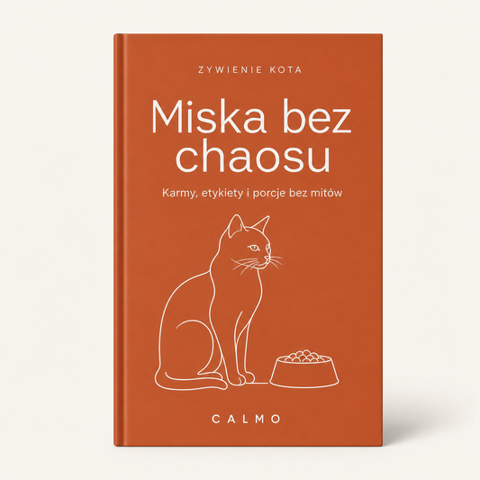 Okładka ebooka Miska bez chaosu, żywienie kota, Calmo